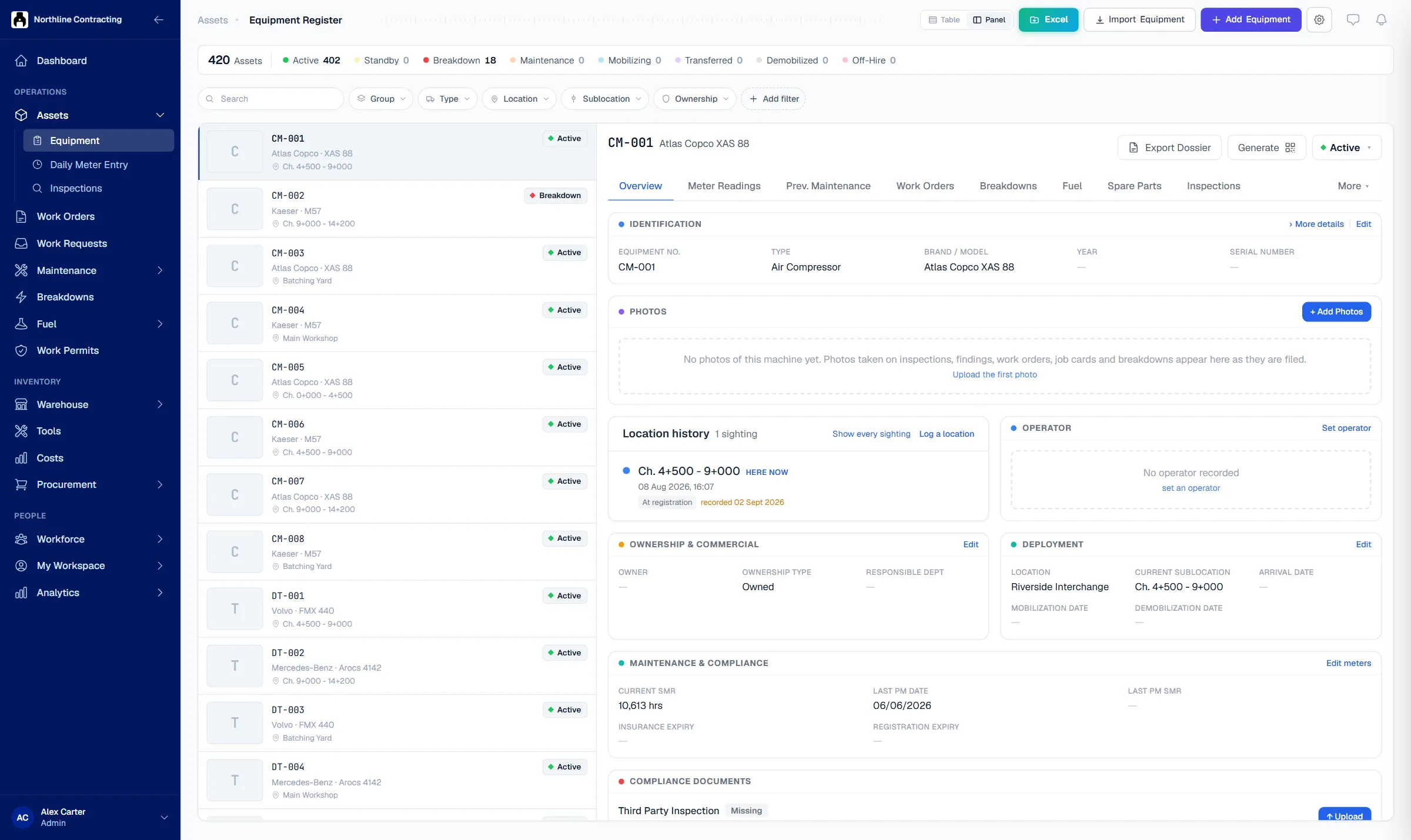 Solmex asset register